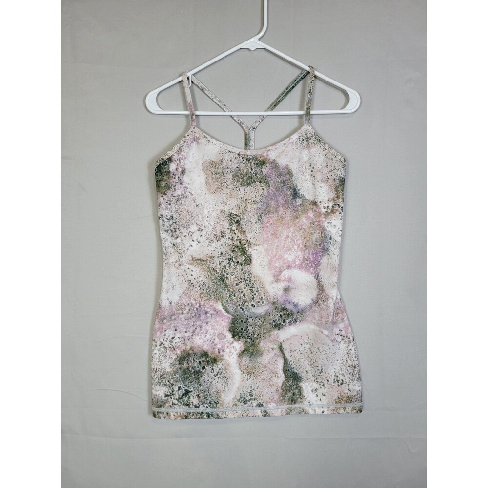 Lululemon Power Y Tank Luon Sugar Crush Multi Size 8 Built-in Light Bra
